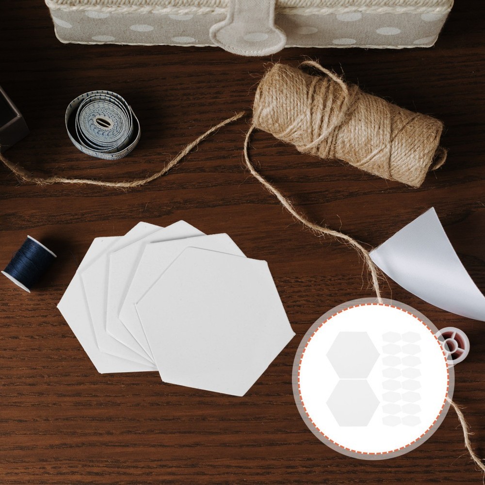 300 Pcs Handwork Craft Paper Patchwork for DIY Reusable Hexagonal