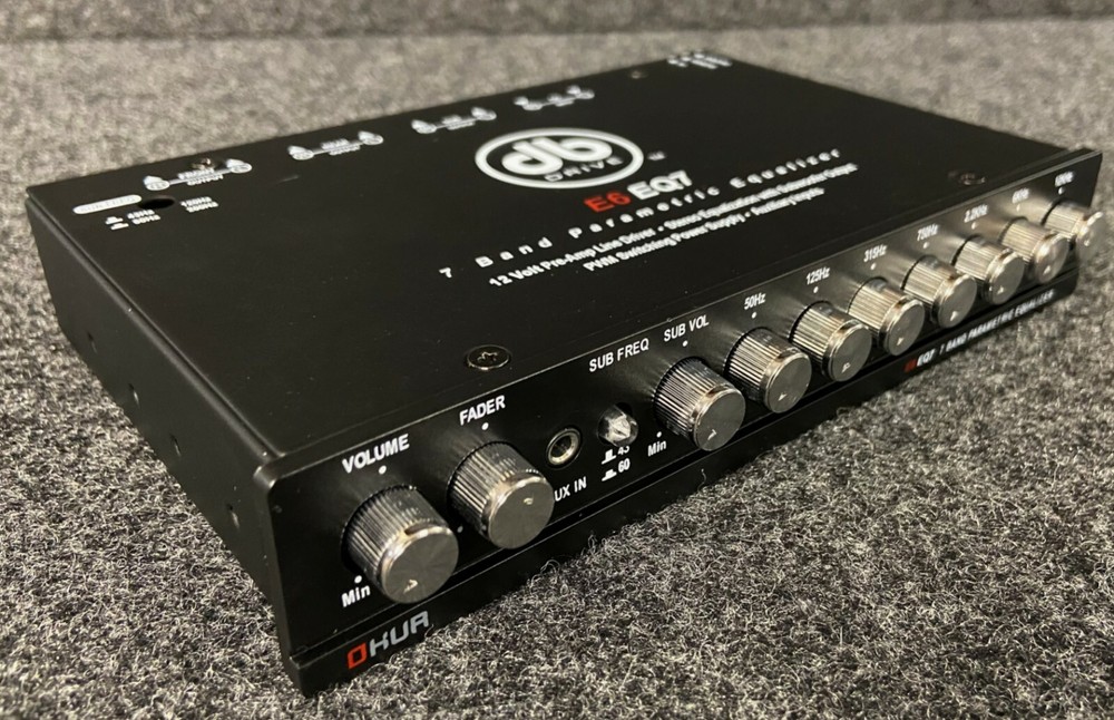 DB DRIVE OKUR E6 EQ7 7-BAND PARAMETRIC EQUALIZER 3 RCA OUTPUTS FRONT/REAR/SUB