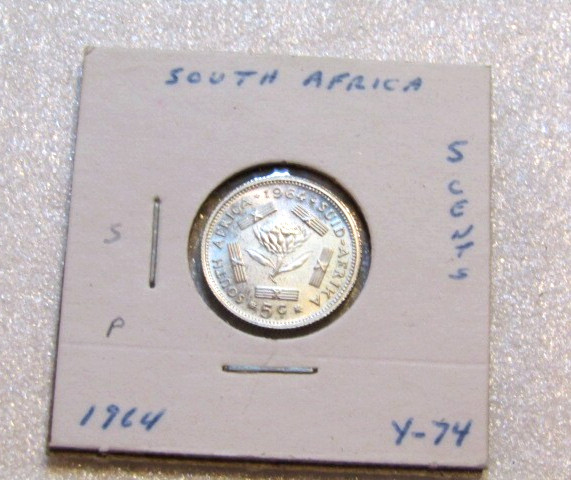 1964 South Africa 5 Cents Proof Coin