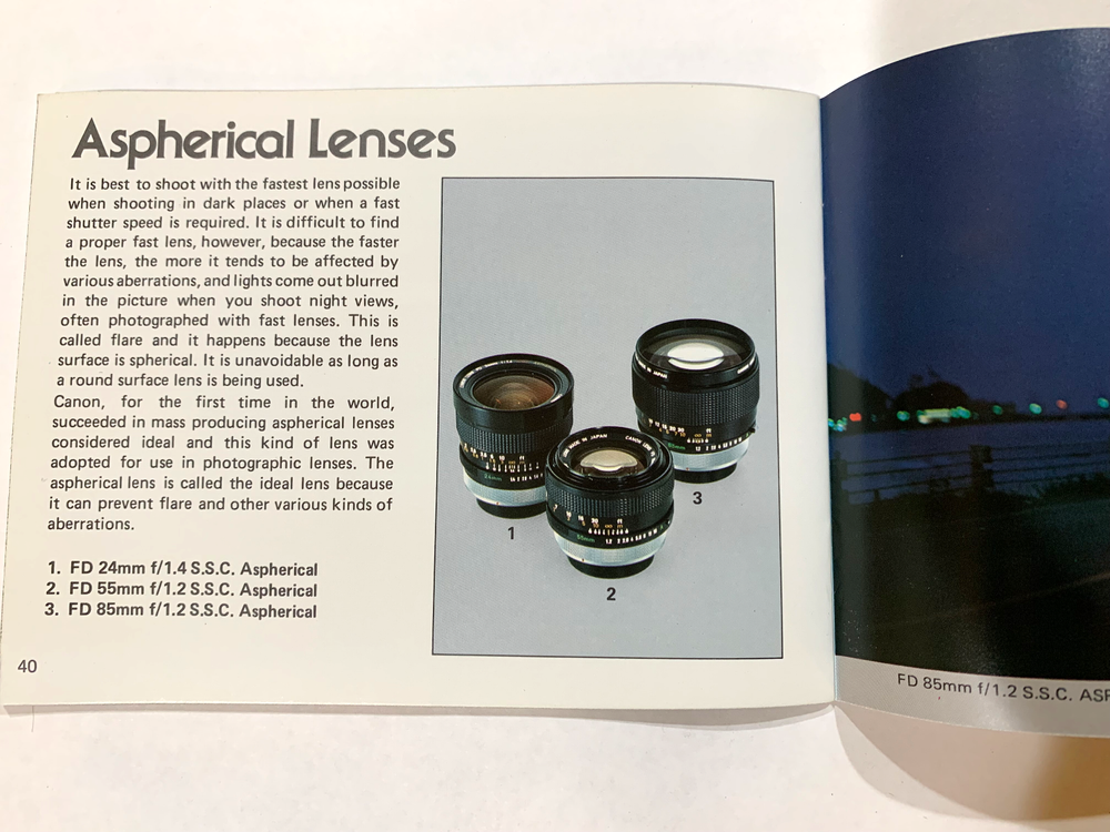 Canon FD Lenses in a Nutshell System Guide Manual
