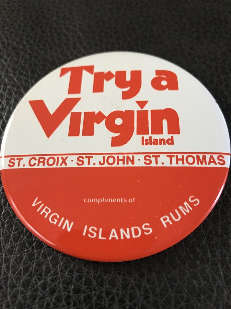 Virgin Islands Rums pinback 3 inch button advertising pin