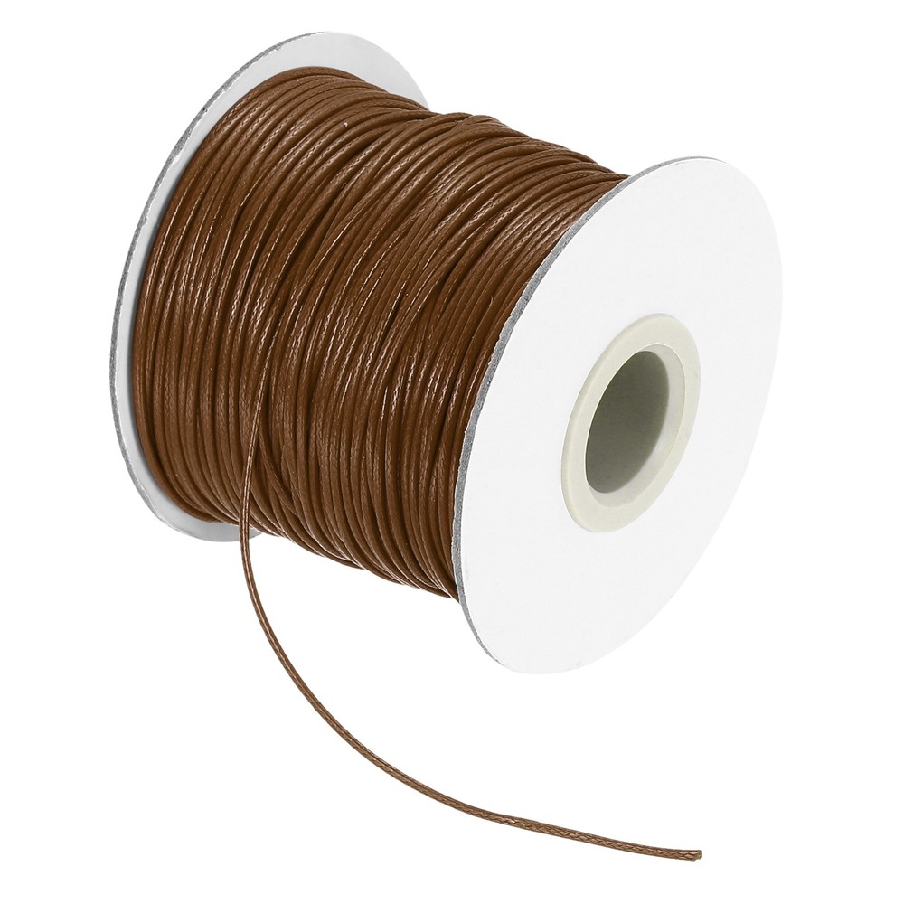 Waxed Cord 1mm Waxed Thread 87 Yard Wax String Leather Cord (Dark Brown)
