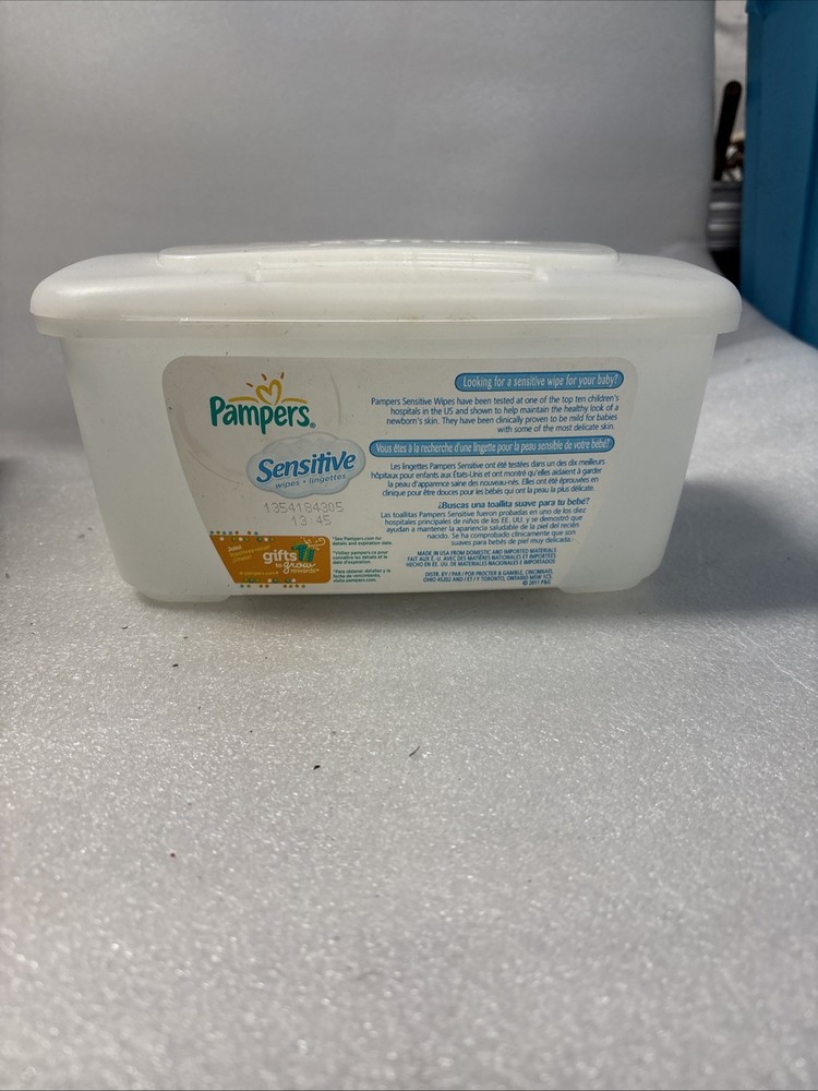Pampers Sensitive EMPTY Plastic Baby Wipes Container Box