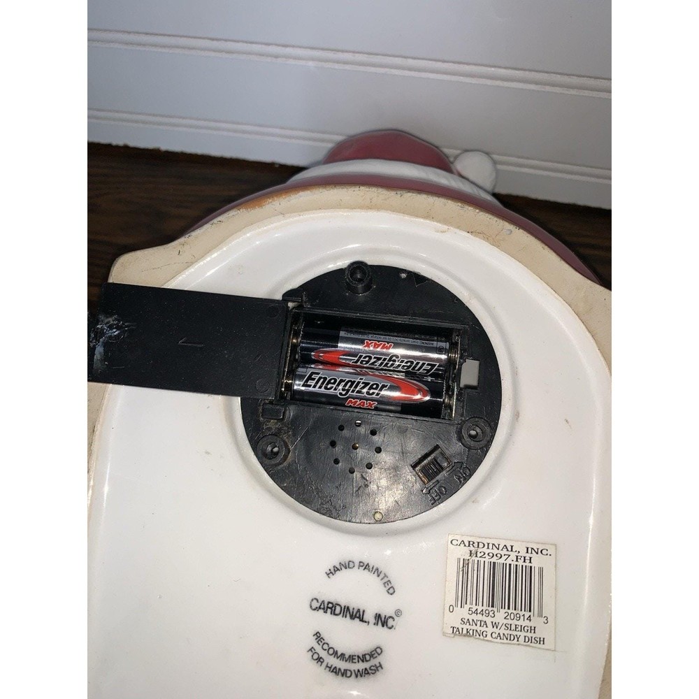 Santa Lying Down Talking Candy Dish Works With Batteries Motion Sensor