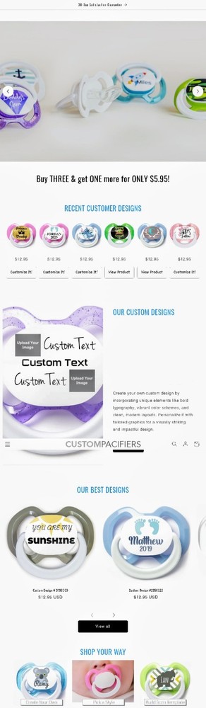Gift Card Custom Pacifier & Snappies for Baby
