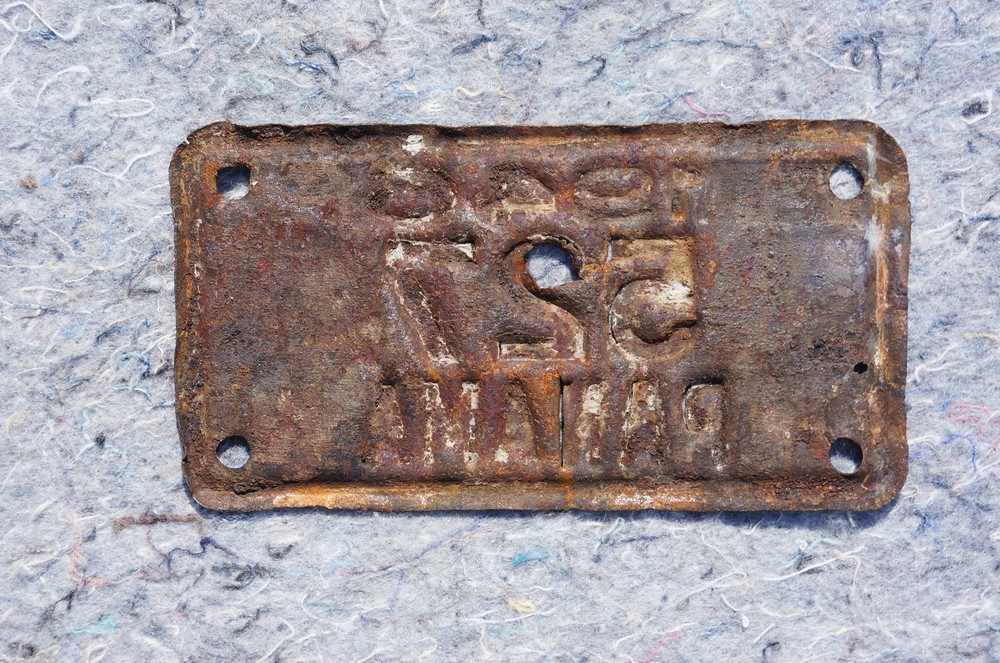 1946 PANAMA MOTORCYCLE License Plate Rare