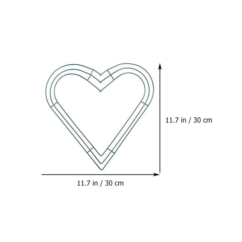 4 Pcs Iron Wreath Circle Flower Hoops DIY Frame Heart Shape Form