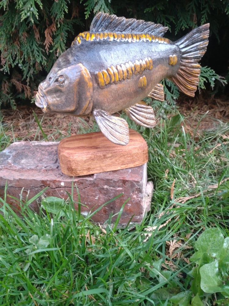 Carp Fishing, linear Carp Display, statue