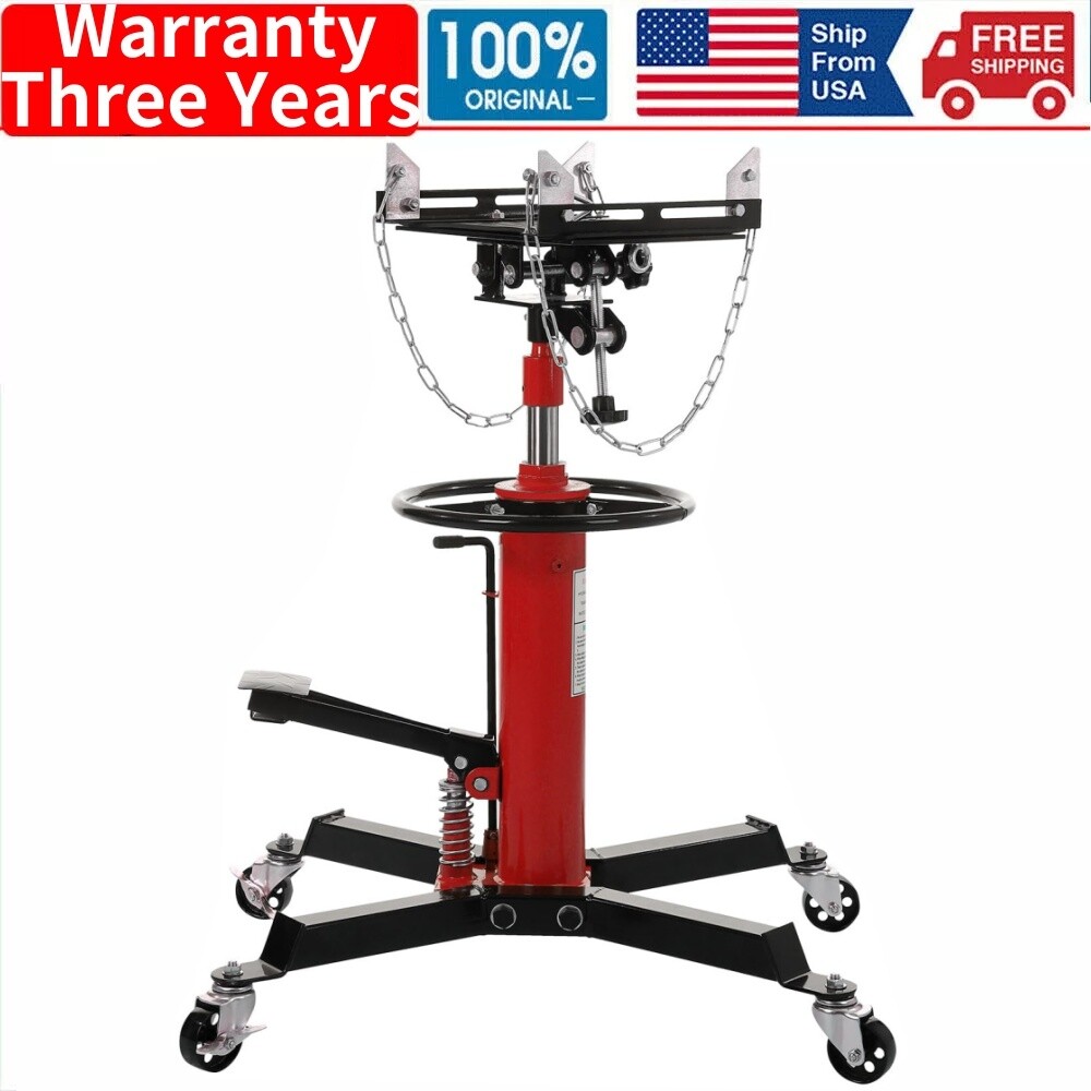 Transmission Jack 1100lbs 2Stage Adjustable Telescoping Hydraulic High Lift Jack