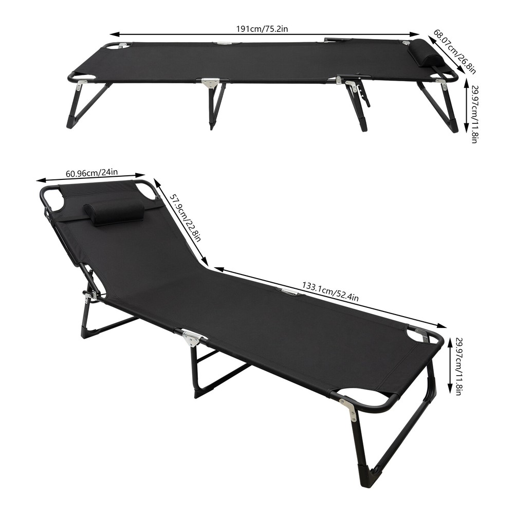 Adults Folding Sleeping Cot Office Nap Bed Heavy Duty Adjustable Cots Camping