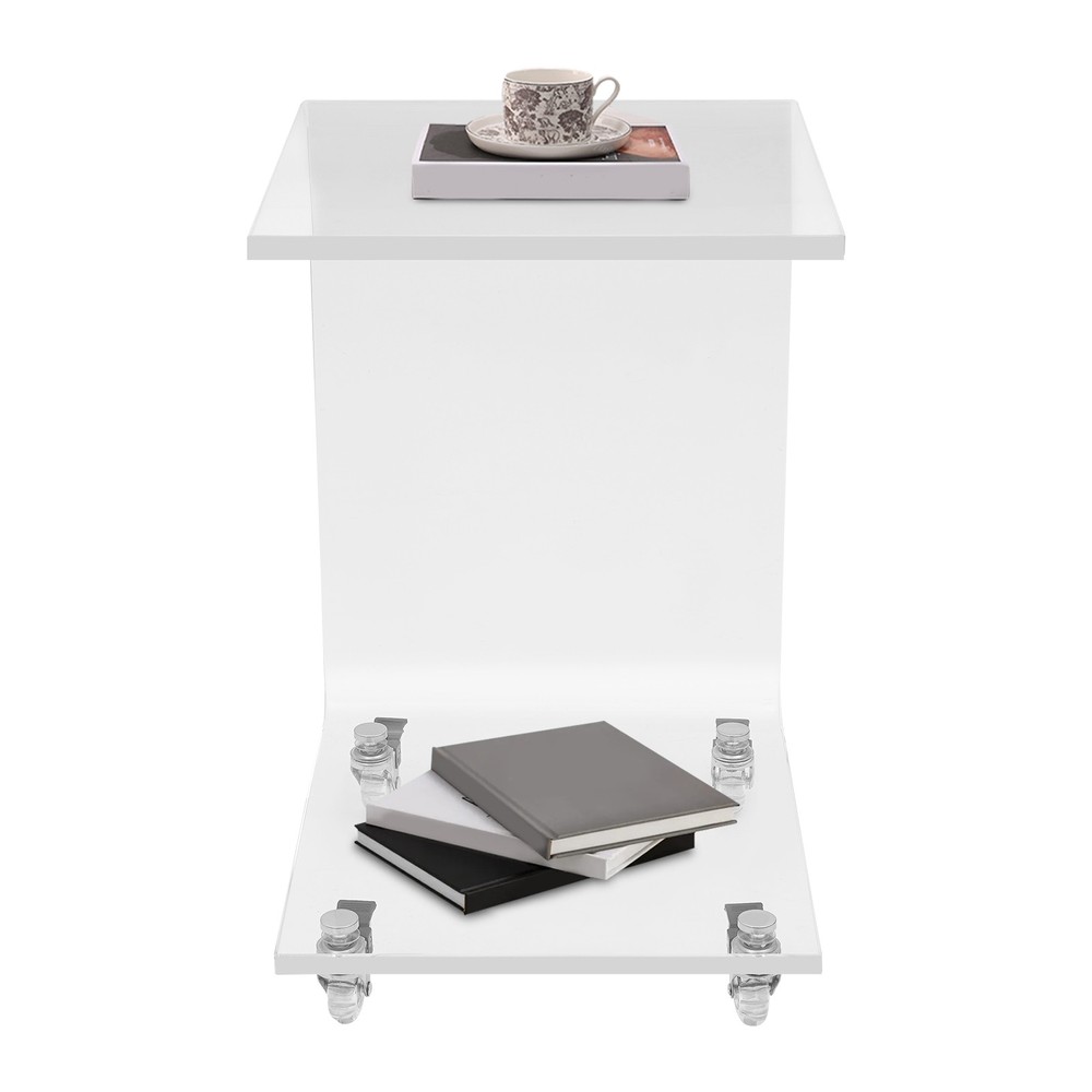 Modern C-shaped Side Table Acrylic End Table Couch Side Table, Bedside Table