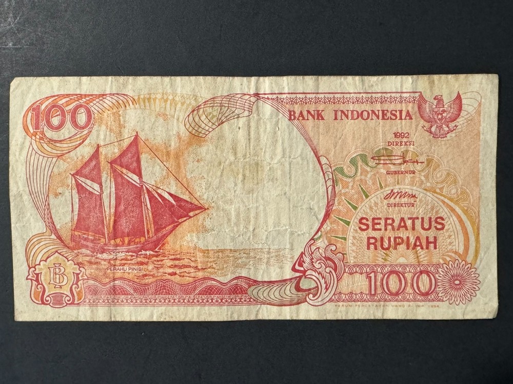 INDONESIA 100 RUPIAH PAPR NOTE CURRENCY $ 2