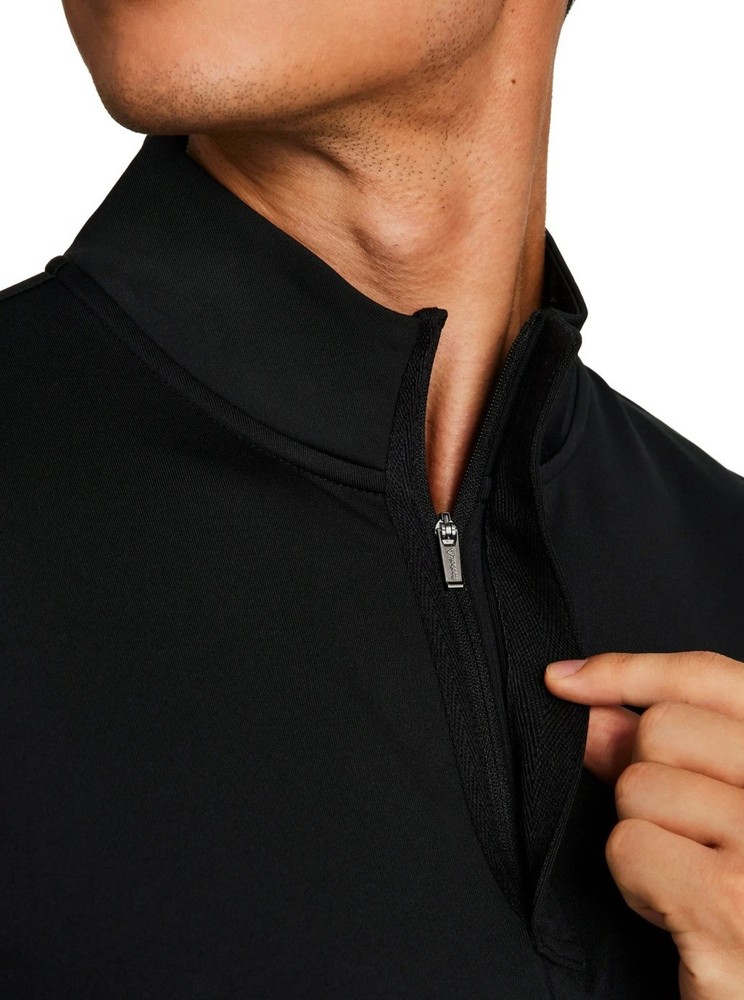 REEBOK Black 1/4-Zip Active Sports Athletic Pullover Long Sleeve