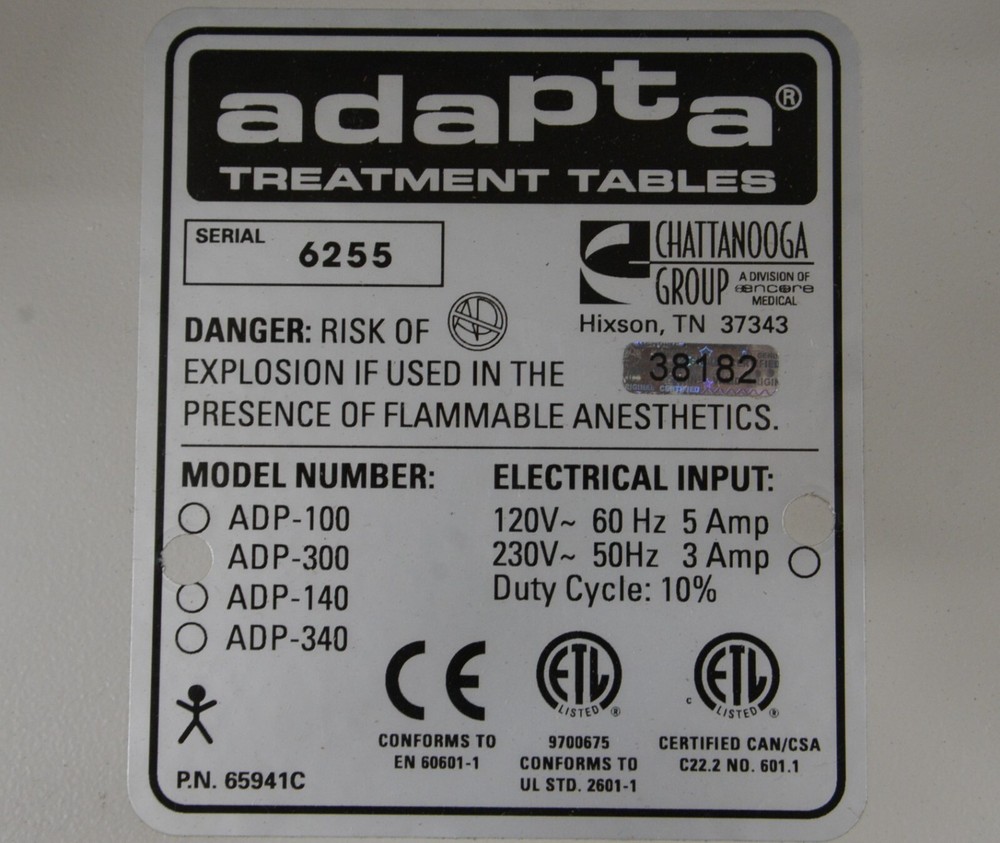 Chattanooga Group Adapta ADP-300 Treatment Table W/ Remote