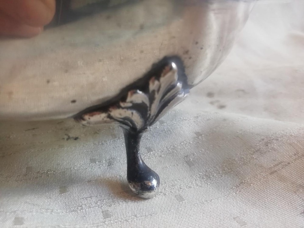 FINE TWO HANDLED OVAL TABLE CENTER BY BURTON & WATERS, BIRMINGHAM c1920