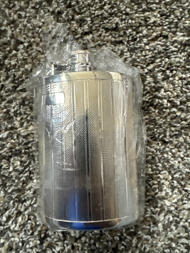 925 Sterling Silver Hallmarked Hip Flask, 215 grams Approx