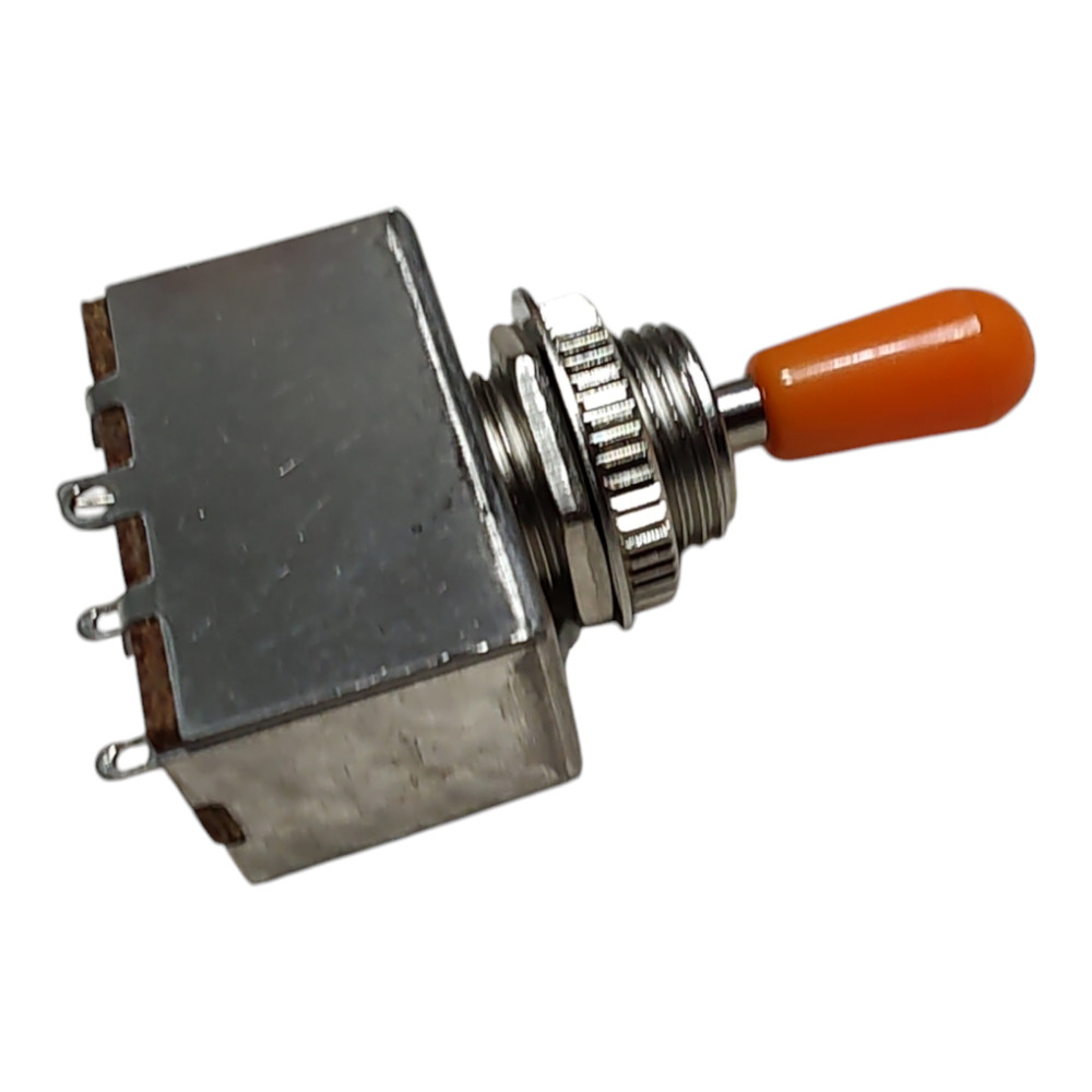 3-way Box Switch w/ 5 ft 4 Conductor Shielded Wire Chrome / Orange Tip