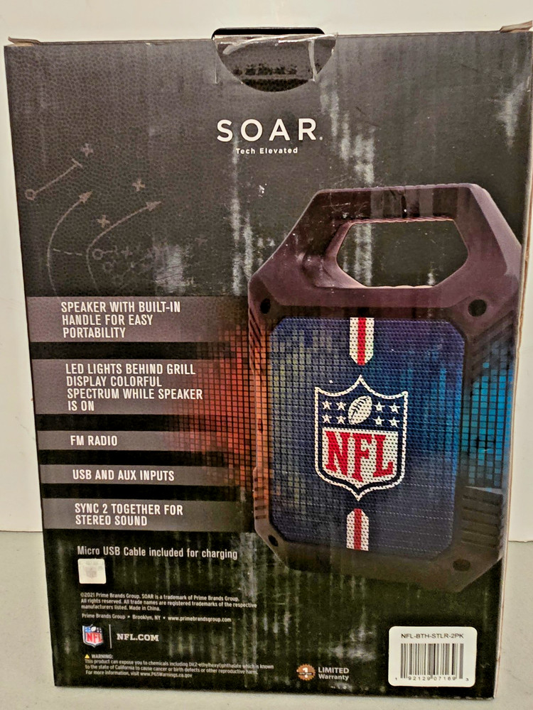 SOAR NFL STEELERS BLUETOOTH WIRELESS SPEAKER WITH LED LIGHTS