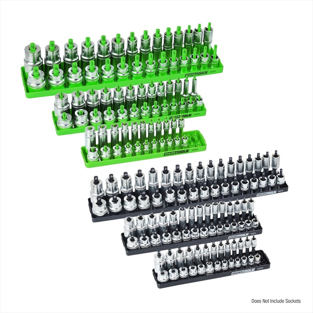 22233 Tool Storage Organizer for SAE and Metric Socket, 6PC Socket Organizers...