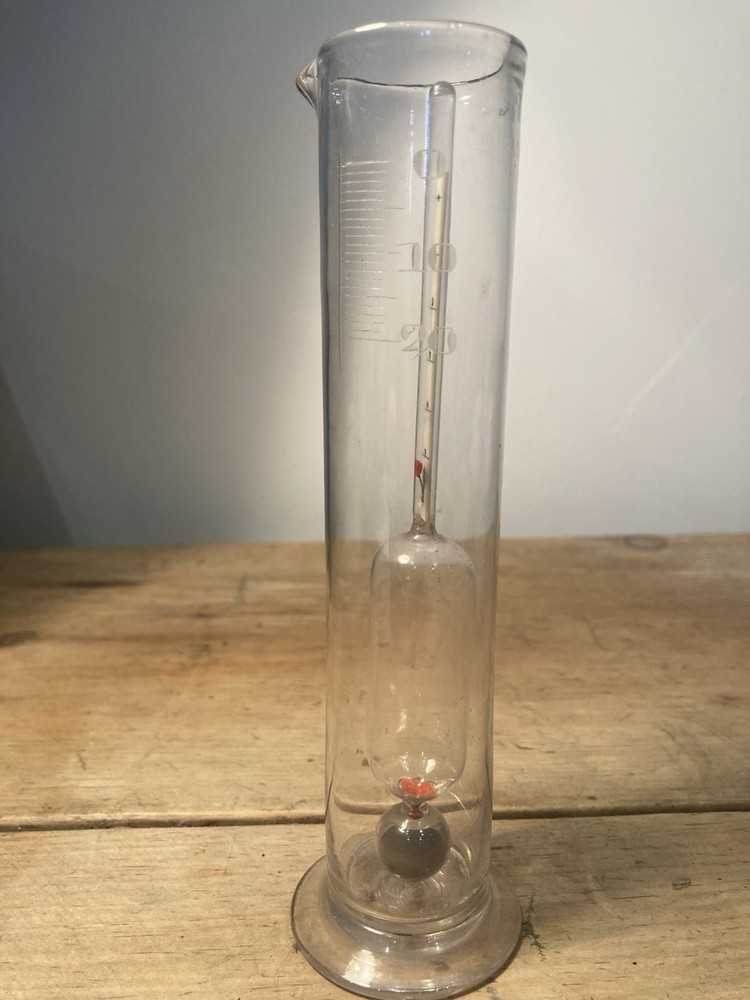 Early 19th Century Hydrometer and Glass Measure
