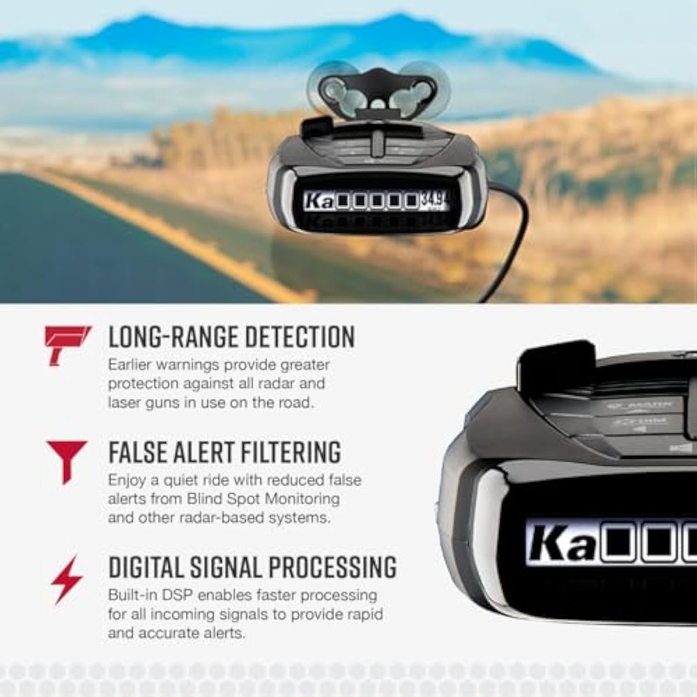 RAD 480i Laser Radar Detector Long Range Bluetooth Driver App Front Rear Detect