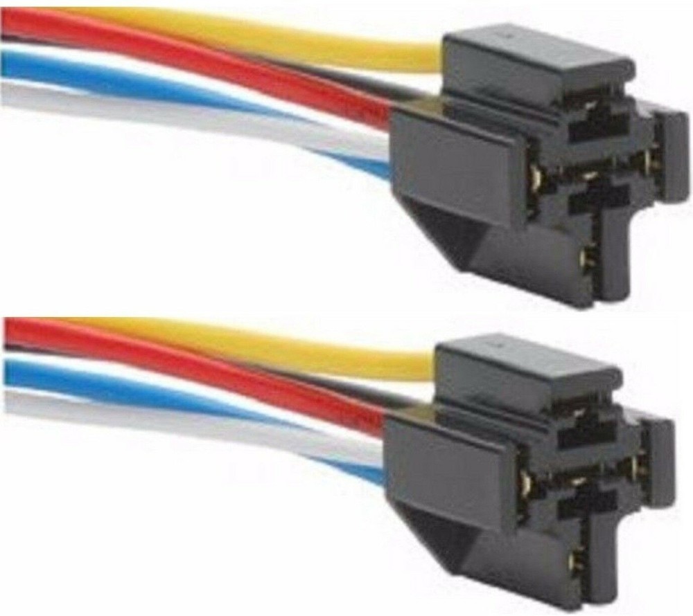 2 Pack Absolute SRS105 5-Pin 12 VDC Bosch Relay Socket Interlocking Style