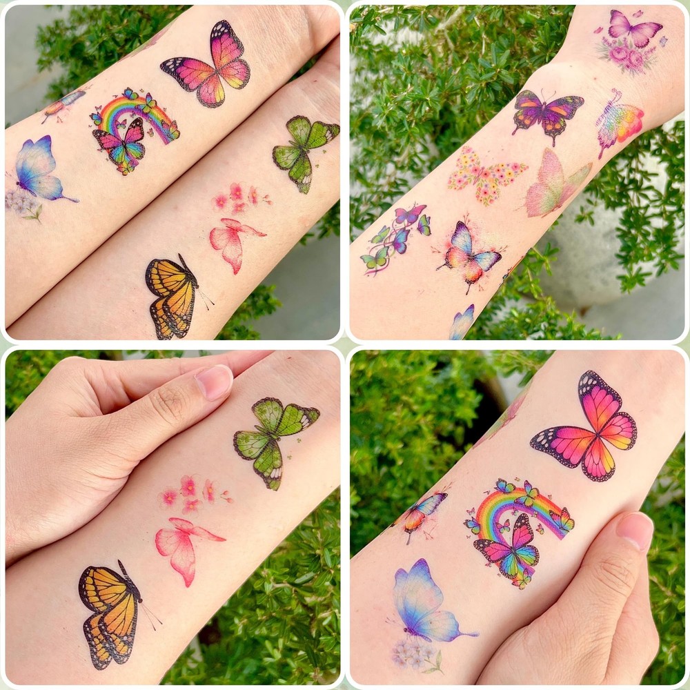 96PCS Butterfly Temporary Tattoos Stickers - Medium,