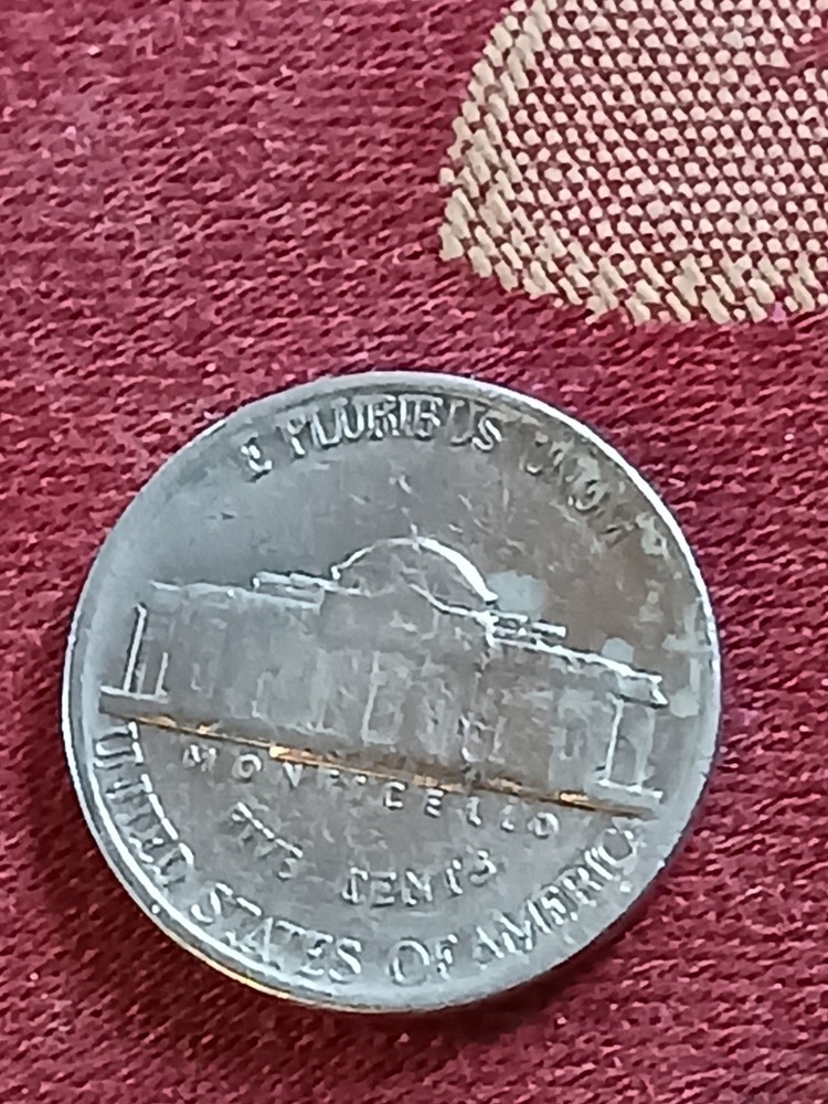 1985 D Jefferson Nickel BOLD DIE CRACK on REVERSE