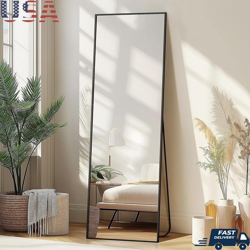 Full Length Standing Mirror HD Reflection Explosion Proof Wall Mount Free Stand