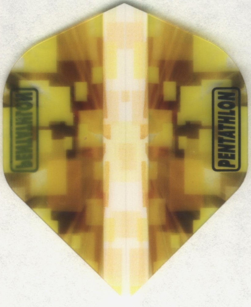 Yellow RUBIK PENTATHLON Dart Flights: 3 per set