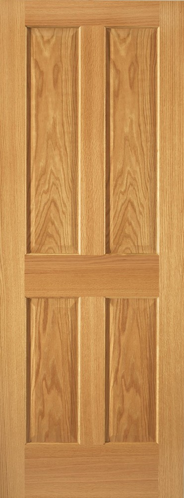 4 Panel Craftsman Raised Panel Red Oak Stain Grade Solid Core Interior Doors