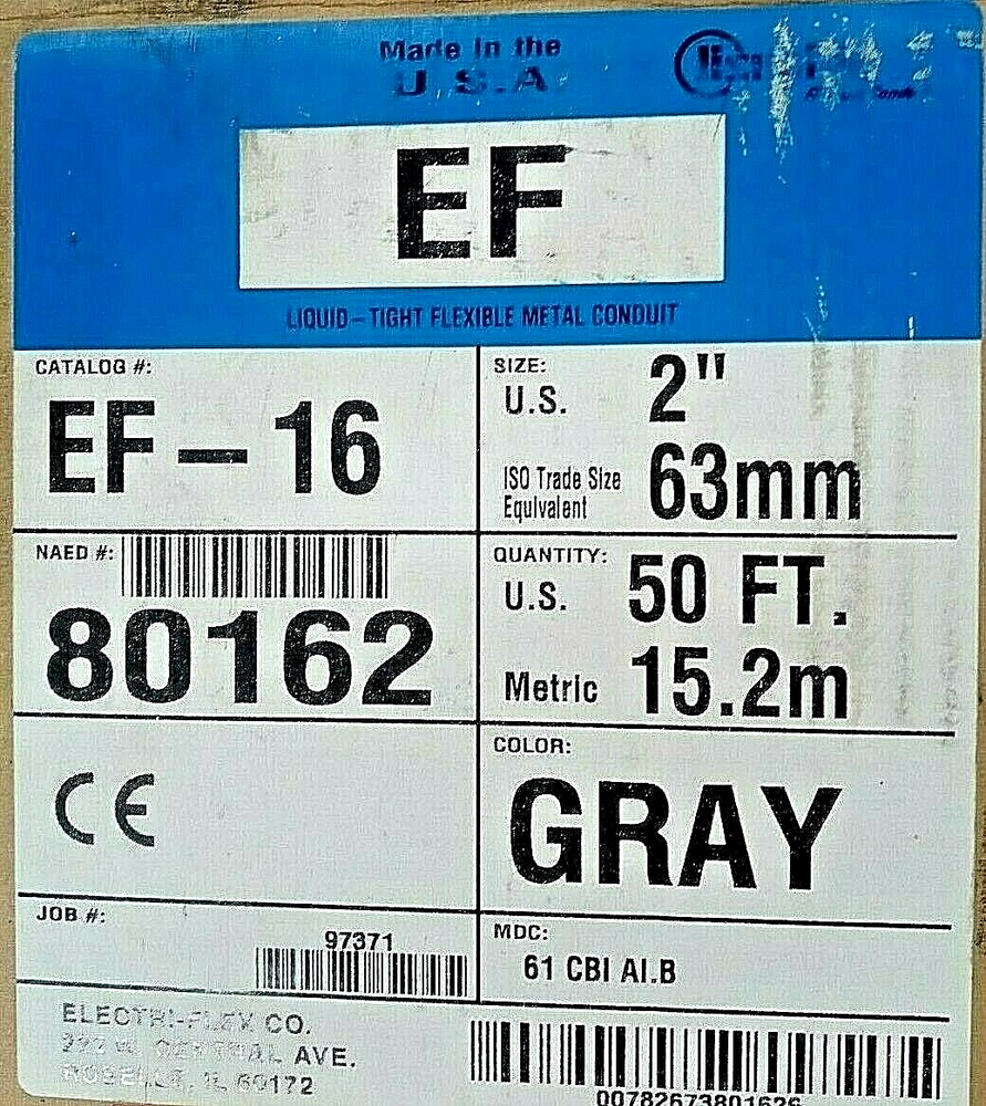 ELECTRI-FLEX 2" LIQUATITE FLEXIBLE CONDUIT TYPE EF # 80162