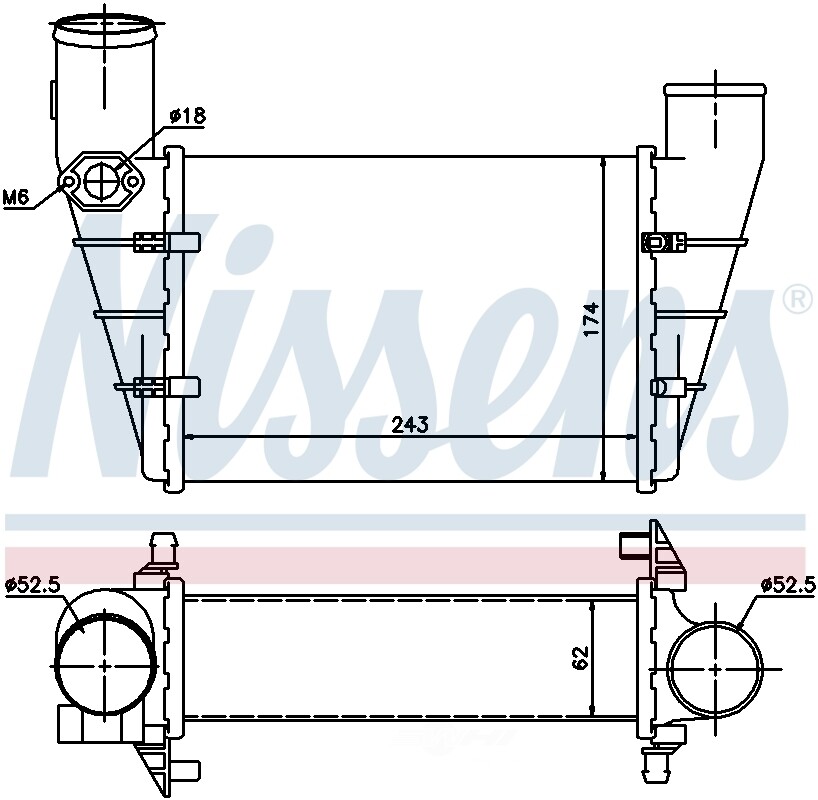 Intercooler  Nissens North America  96896