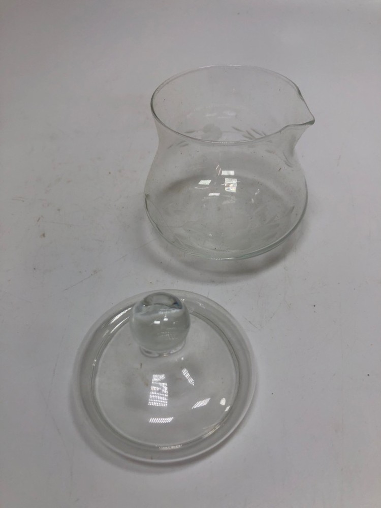 HERITAGE CRYSTAL JAM JAR W/LID.