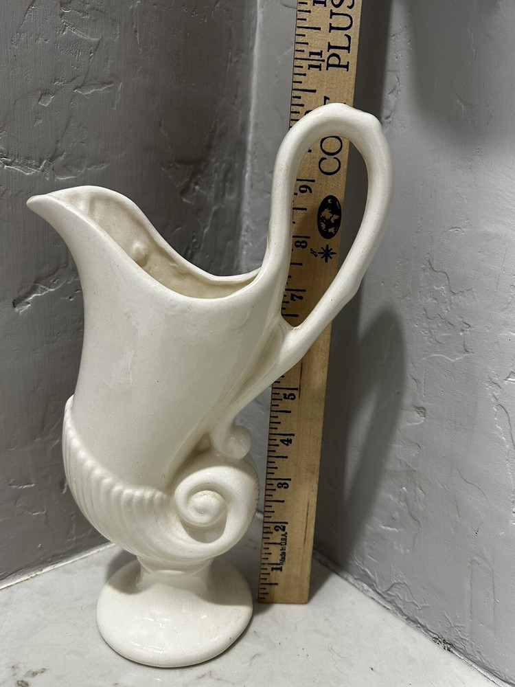 Vintage Hand Signed Vase White 10”