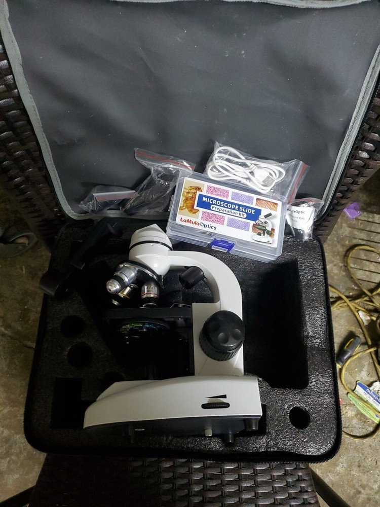 LaMulaOptics Microscope for Adults Kids Students, 100X-2000X Microscope Kit