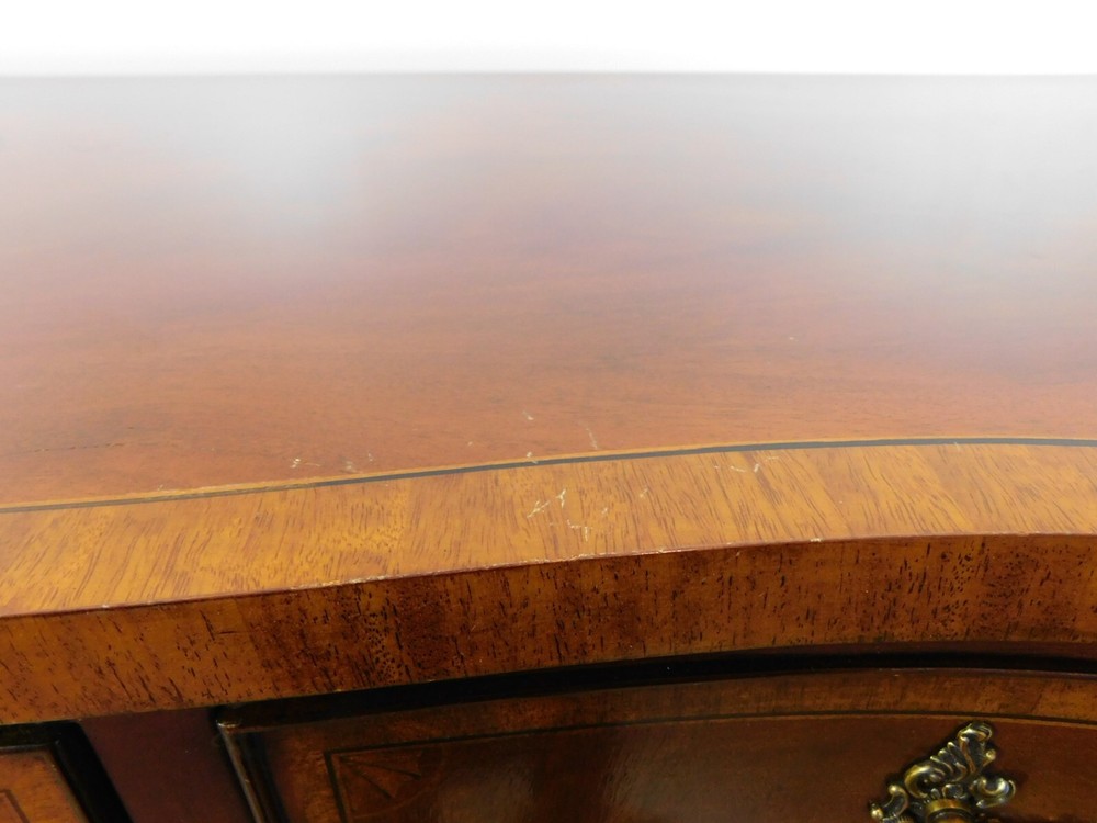 72" Lloyd Buxton Mahogany Serpentine Front Sideboard/Buffet Cabinet