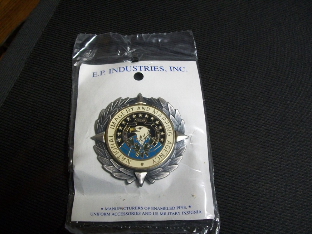 Authentic NIMA National Imagery and Mapping Agency Uniform Badge Pin / NEW