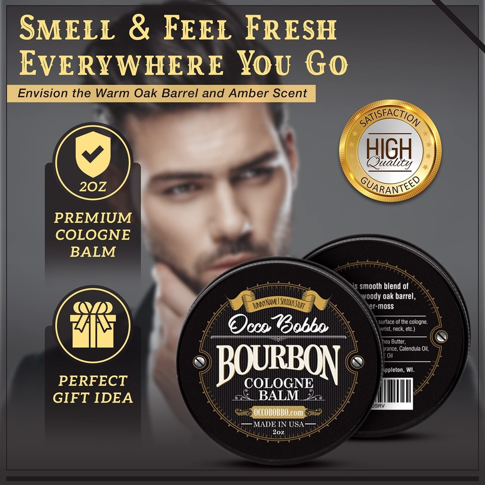 Occo Bobbo - Solid Cologne Bourbon and Sandalwood Scent. Solid Bourbon Cologn...