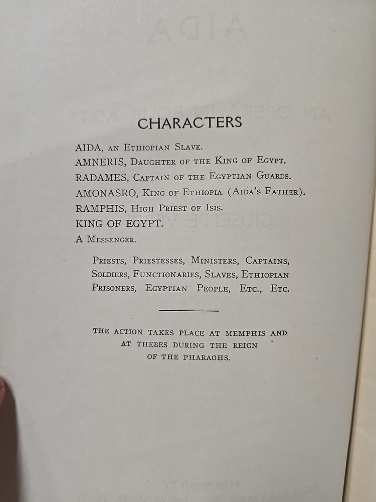 AIDA - METROPOLITAN OPERA - Libretto GIUSEPPE VERDI -