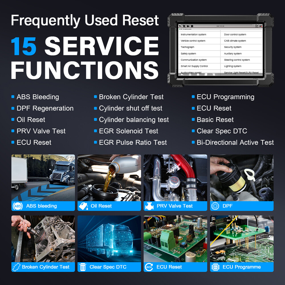 ANCEL X7HD 24V Heavy Truck Diagnostic All System OBD2 Scanner Coding Programming