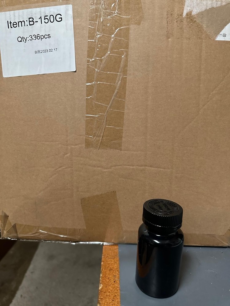 plastic Black bottles with CRC cap include pressure sensitive seal.336 unit