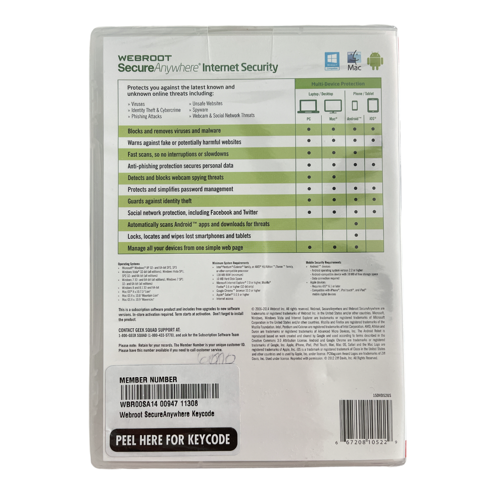 Webroot SecureAnywhere Internet Security - Join The Protected for Windows & Mac