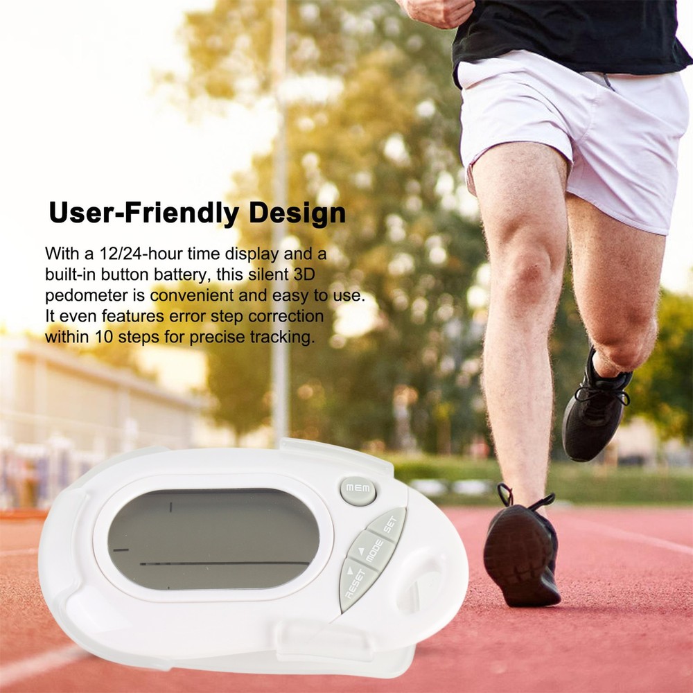 3D Motion Sensor Pedometer Step Counter With Lanyard 7-Day Data Storage EPBS