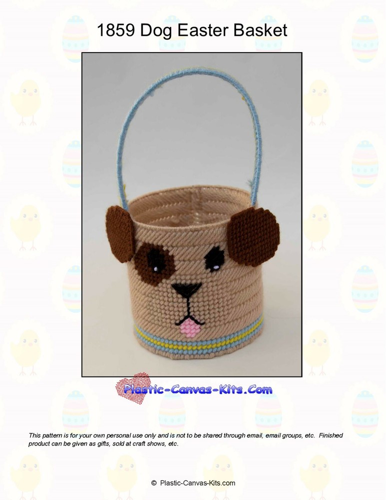 Puppy Dog Easter Basket-Plastic Canvas Pattern or Kit