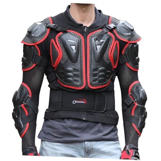 Motorcycle Body Protective Jacket Armor Men, Motocross Large-X-Large Red