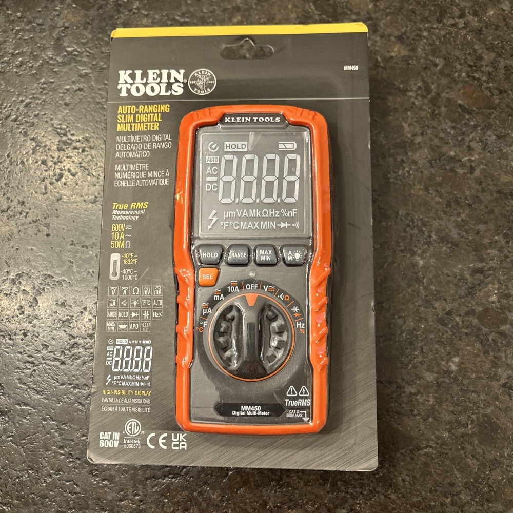 Klein Tools MM450 TRMS Multimeter Voltage Current Resistance Temperature Test