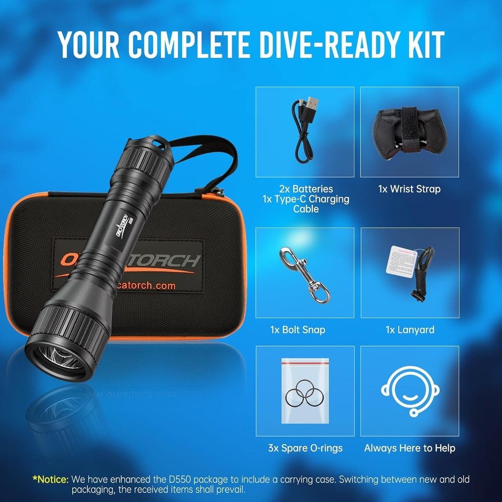 D550 Scuba Dive Light 1000 Lumens Waterproof