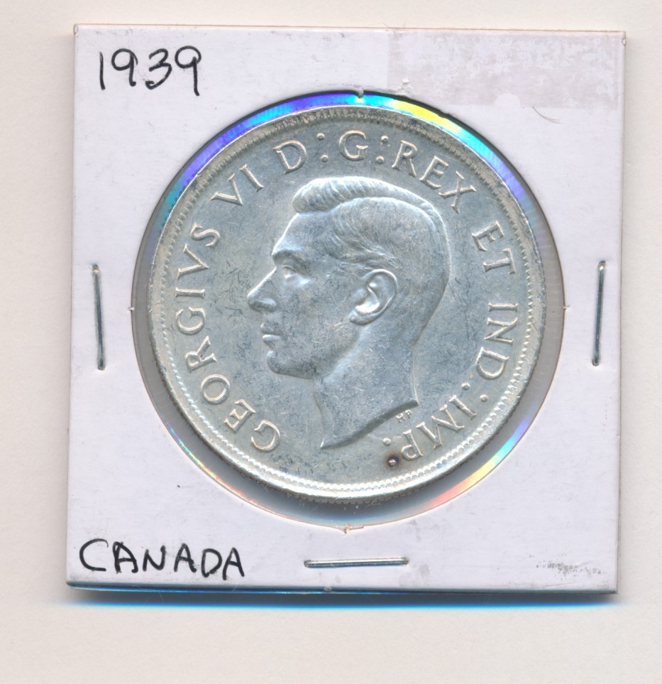 1939 CANADA SILVER DOLLAR COIN