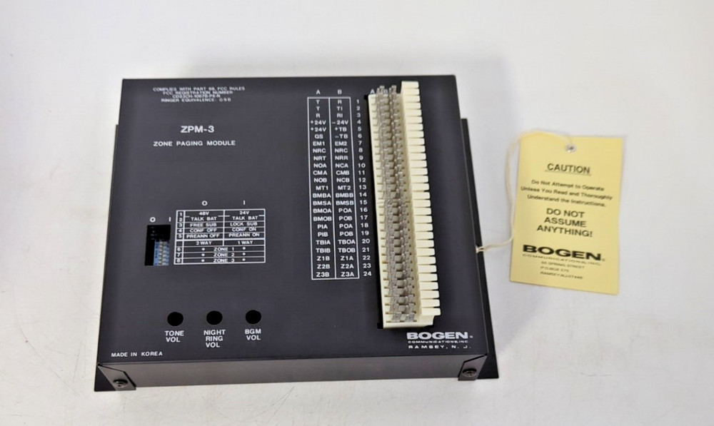 BOGEN COMMUNICATIONS ZONE PAGING MODULE ZPM-3